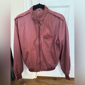 Members Only Vintage Bomber Jacket Zipper Up Maroon